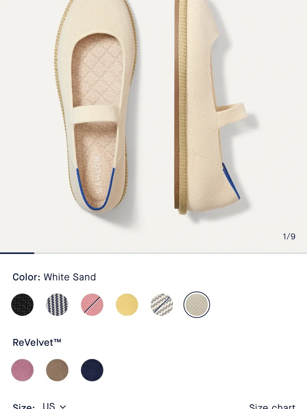 Rothy's Kids Brown Mary Jane Flats with Blue Trim
